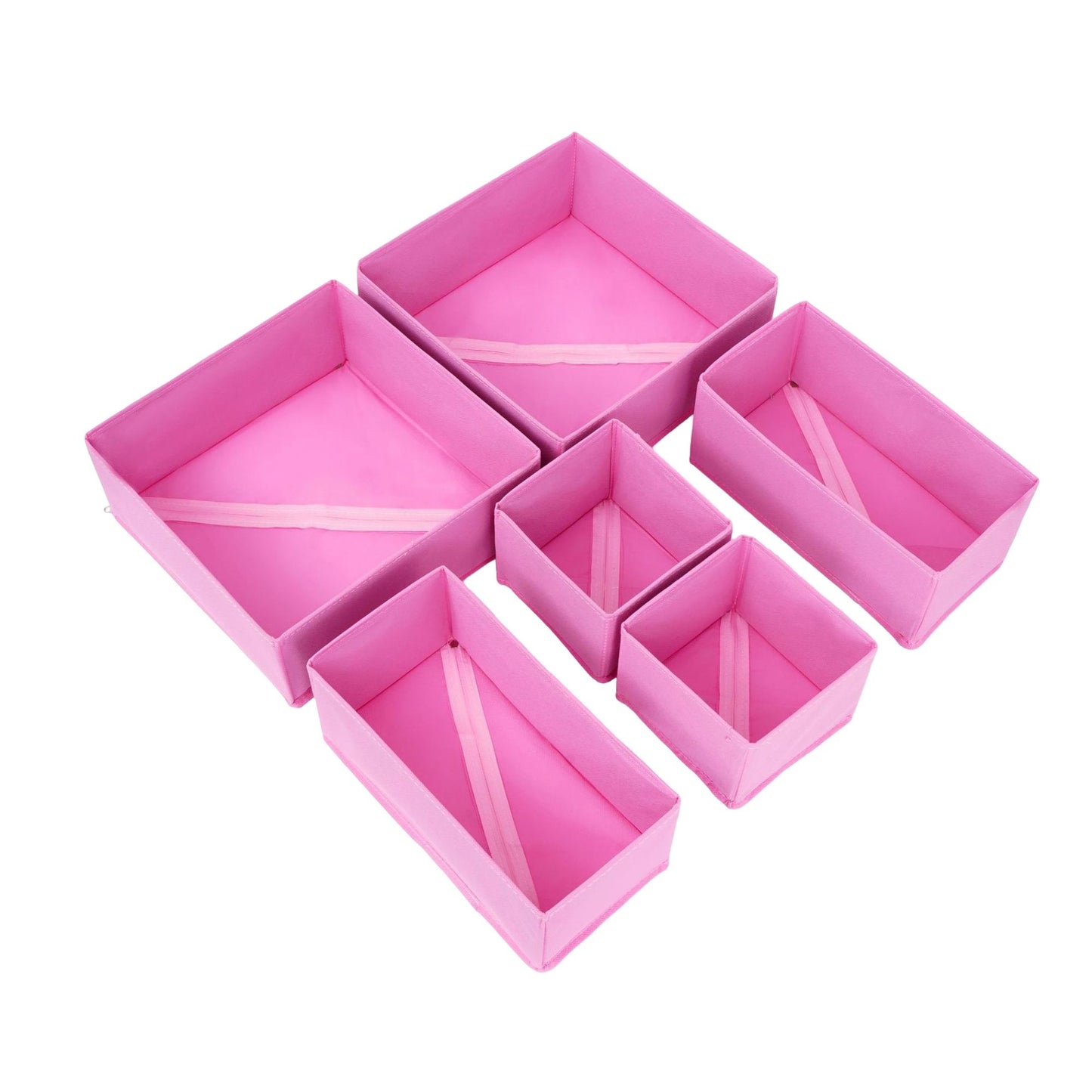 6 Piece Drawer Organizer Set Closet Storage Bins for Underwear Socks Foldable Storage Boxes