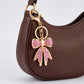 2pc Bow Rhinestone Keychain Bag Charm with Lobster Clasp and Key Ring