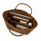 Large Suede-Like Shoulder Tote Bag with Long Handles