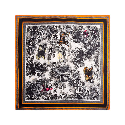 Scenic Landscape Print Square Scarf with Soft Silky Fabric Lightweight Versatile Neck and Hair Accessory