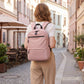 Multi-Pocket Commuter Backpack with Padded Shoulder Straps, Front Zip Pockets and Top Handle