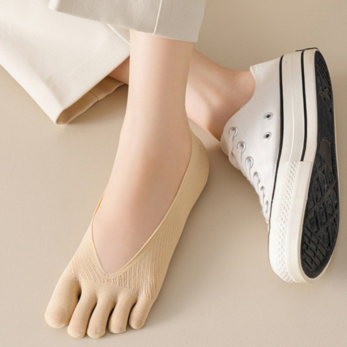 Mesh Toe Socks with Non-Slip Silicone Heel Grip Ultra Low Cut Breathable No Show Sock 3-Pack