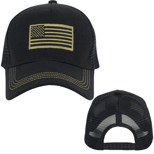 Alilang American Flag Trucker Hat Classic Embroidered Baseball Cap Mesh Adjustable Cap for Men Women