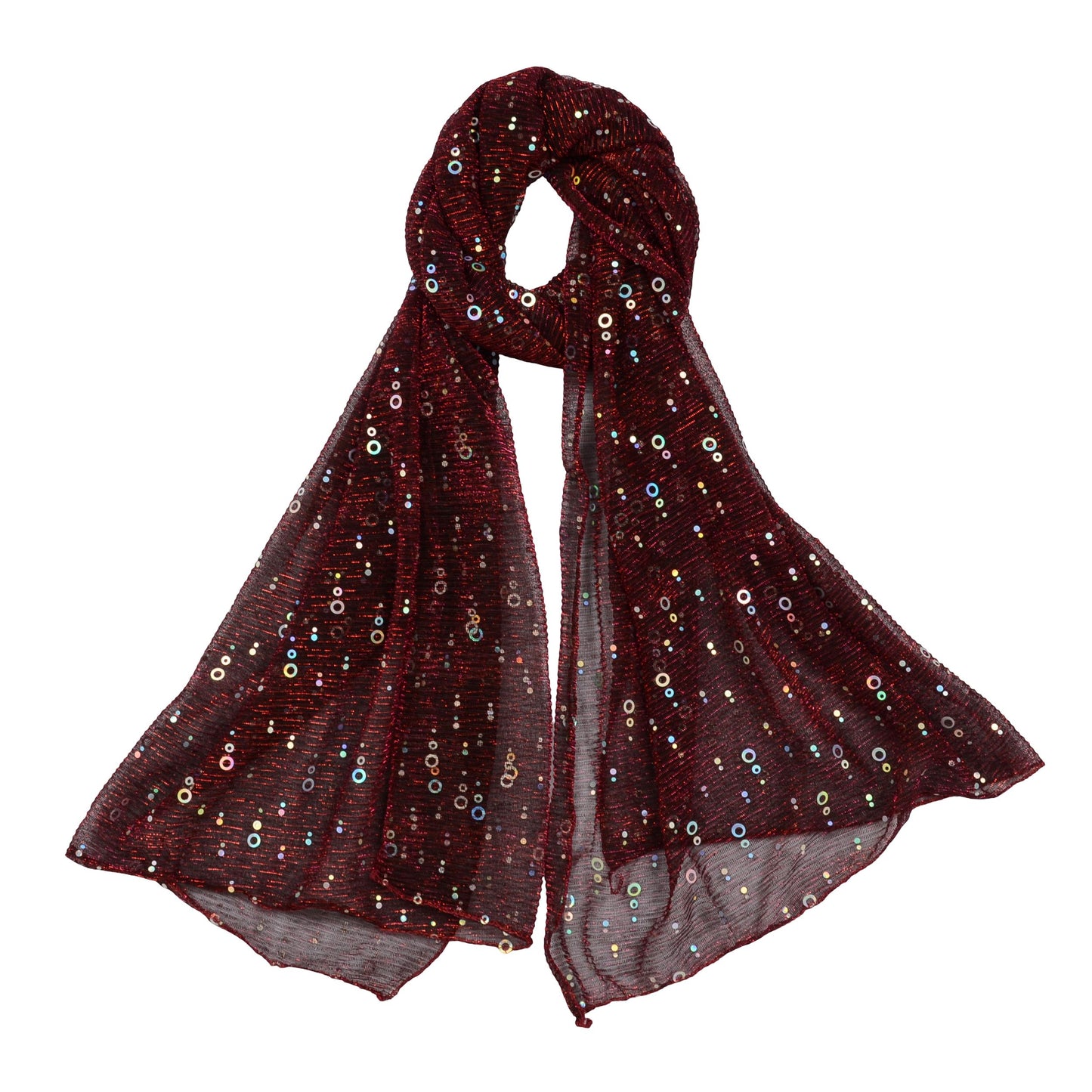 Sheer Sequin Oblong Scarf Lightweight Sparkle Mesh Shawl Wrap