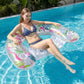 Tropical Inflatable Pool Float with Cup Holders and Contoured Lounge Seat