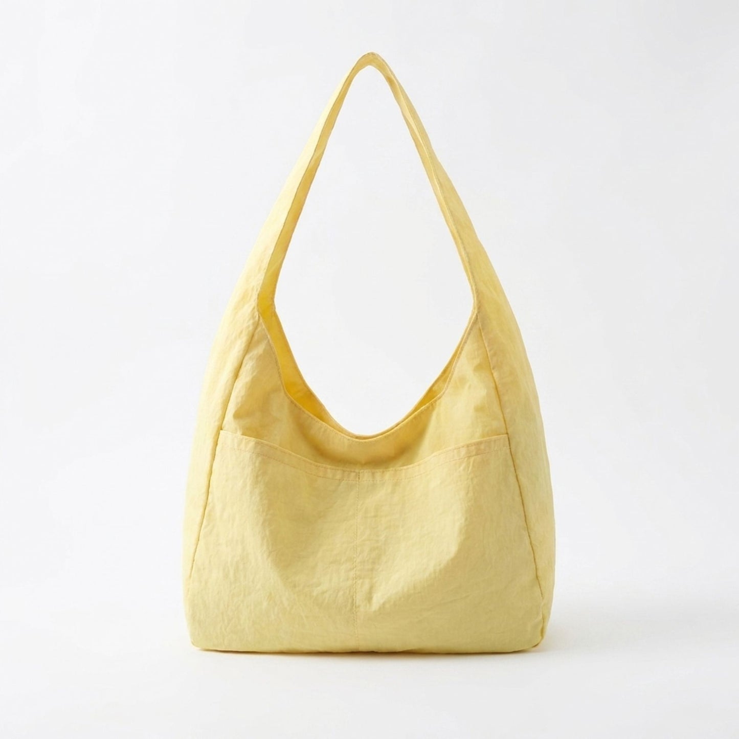 Solid Hobo Tote Bag with Soft Slouchy Shape and Shoulder Handle