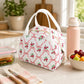 Printed Insulated Lunch Tote Bag with Double Handles and Zip Closure