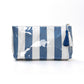 Striped PVC Cosmetic Pouch Makeup Bag with Zip Closure