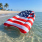 Inflatable Pool Float Lounger with Headrest Stars and Stripe Design Durable PVC Water Float for Pool Beach 44x20.8in