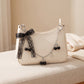 Lace Bow Cherry Bag Chain Charm with Heart Accents and Double Ring Clasps