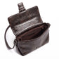 Distressed-Look Flap Shoulder Bag with Metal Clasp