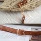 Woven Straw Crossbody Bag with Top Handle Adjustable Strap Crochet Handbag