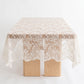 White Floral Embroidered Lace Square Tablecloth 51.2x51.2in