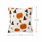 Halloween Pumpkin Embroidered Decorative Throw Pillow Cover 17.7x17.7in