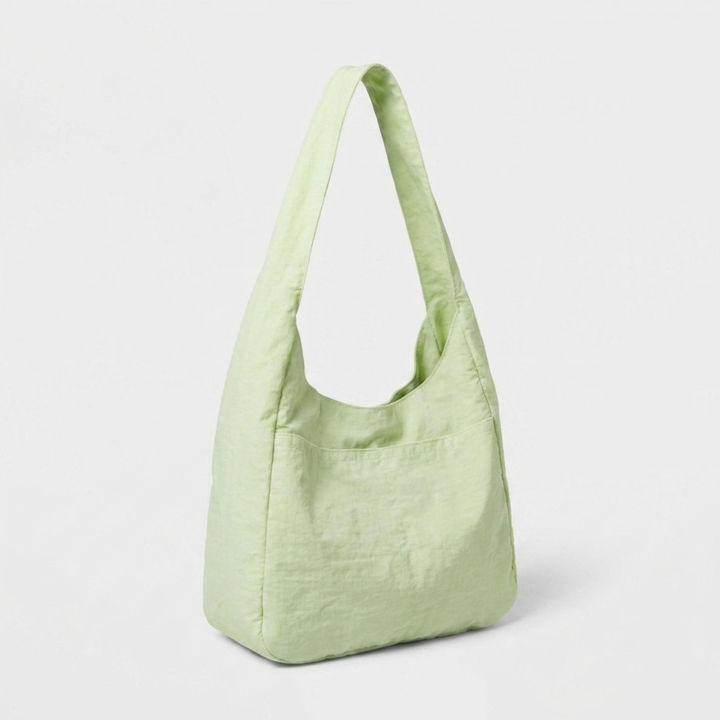 Solid Hobo Tote Bag with Soft Slouchy Shape and Shoulder Handle