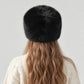 Faux Fur Pillbox Hat Soft Plush Brimless Winter Fashion Cap