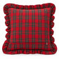 2 Pack Christmas Plaid Ruffle Throw Pillow Covers 18 x 18 Inch for Couch and Bed