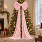 Oversized Velvet Christmas Bow Tree Topper with Long Tails
