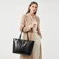 Crocodile Embossed Tote Bag Large Shoulder Handbag with Zipper Closure