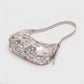 Sequin Crescent Shoulder Bag with Disc Paillette Details and Slim Strap