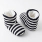 Striped Fuzzy Slipper Boots  US 5-10.5