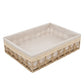 Rectangular Storage Basket with Fabric Lining and Lace Trim