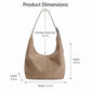 Faux Suede Slouchy Hobo Shoulder Bag