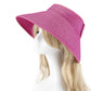 Women's Wide Brim Visor Hat with Bow Detail Adjustable Velcro Closure for Beach or Outdoor Protection