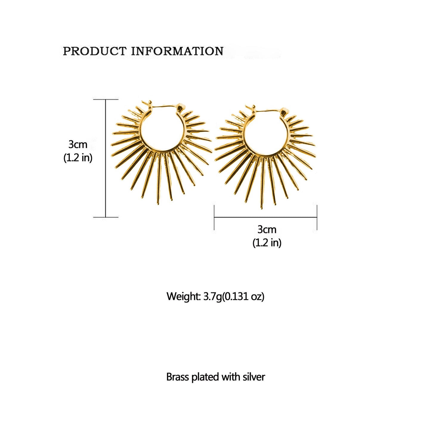 Women's Sunburst Hoop Earrings
