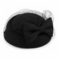 Bow Pillbox Fascinator Hat with Birdcage Veil