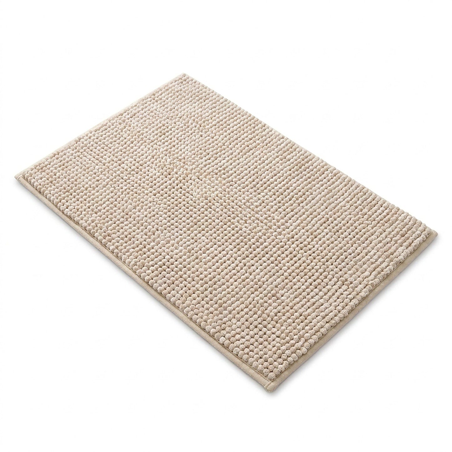 Chenille Bath Mat with Plush Pebble Texture and Non Slip Backing