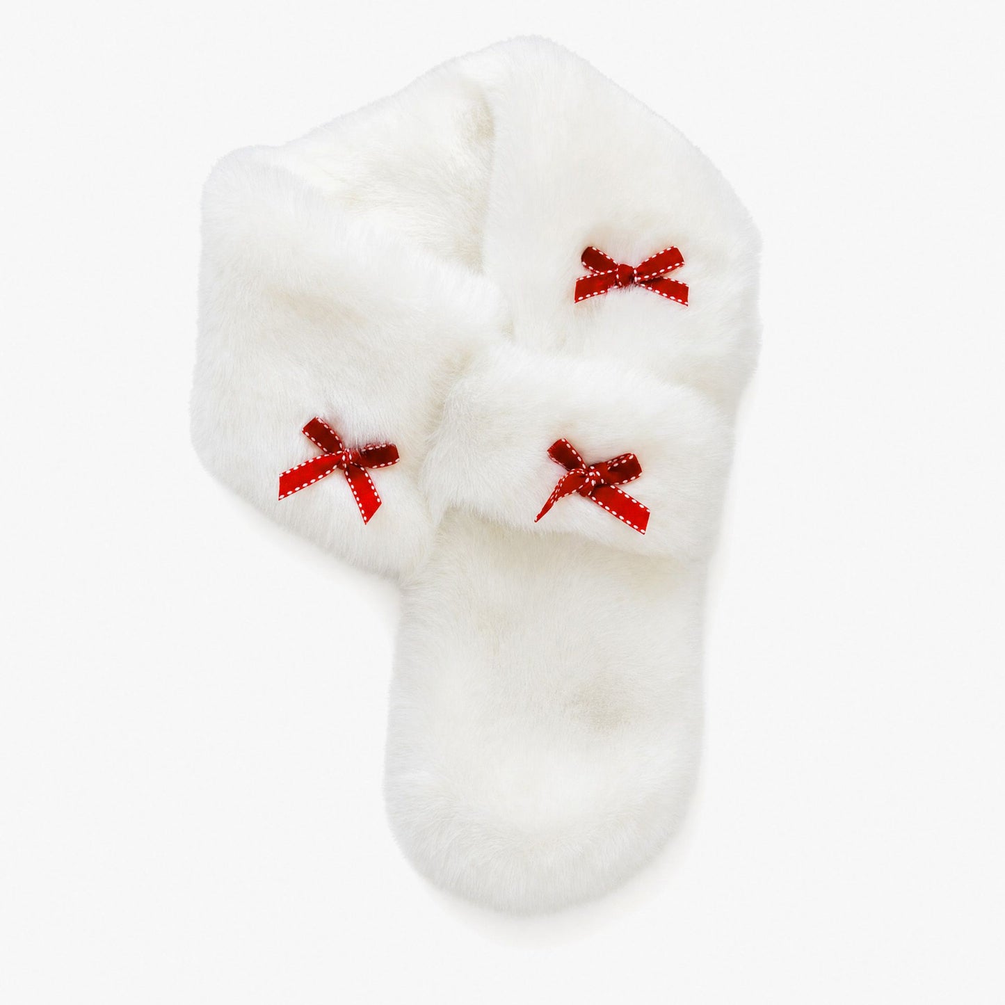 Soft Plush Faux Fur Scarf with Bow Detail Winter Neck Wrap 31.5*4.7 Inches