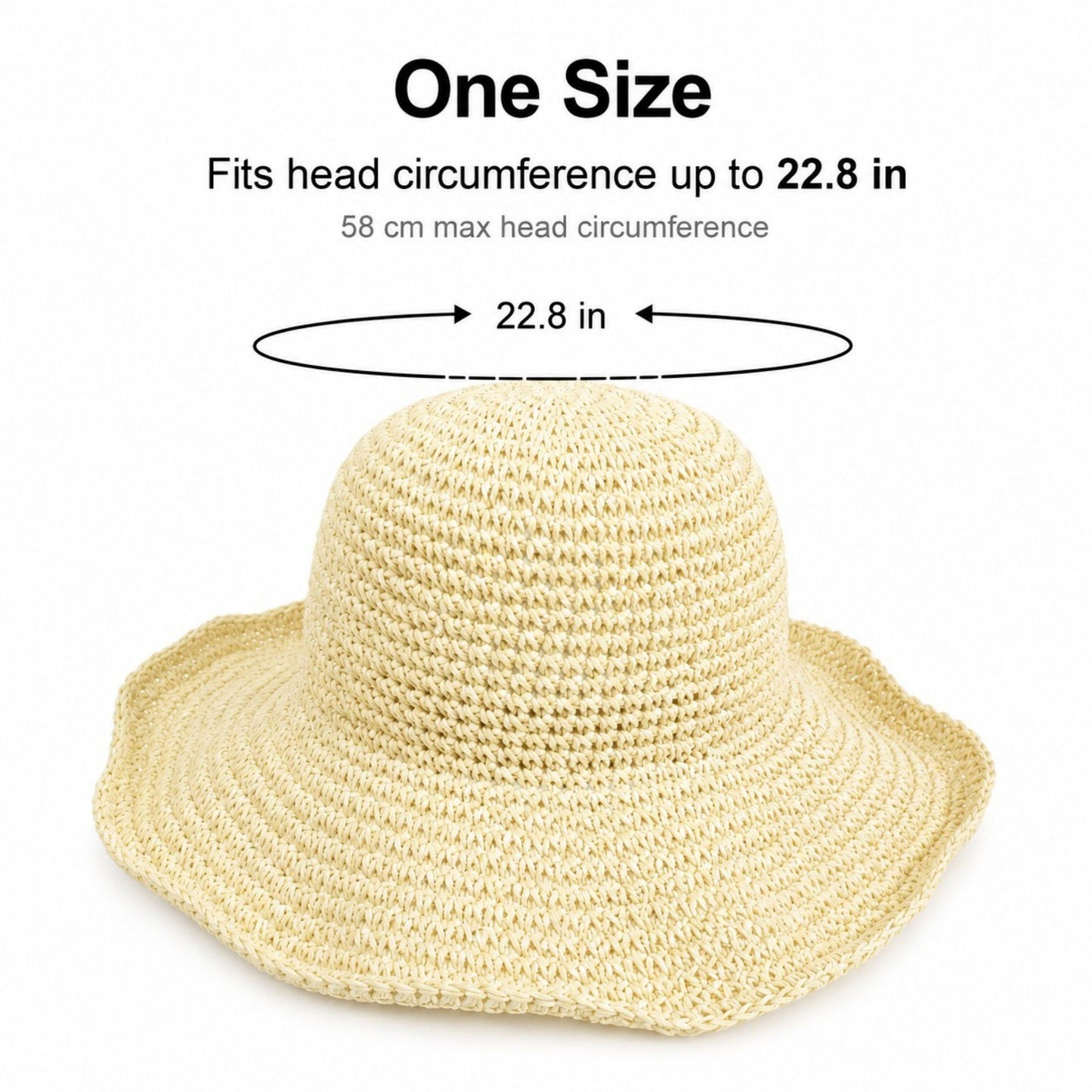 Summer Sun Hat for Women - Lightweight Wide Brim Straw Hat for Beach and Vacation