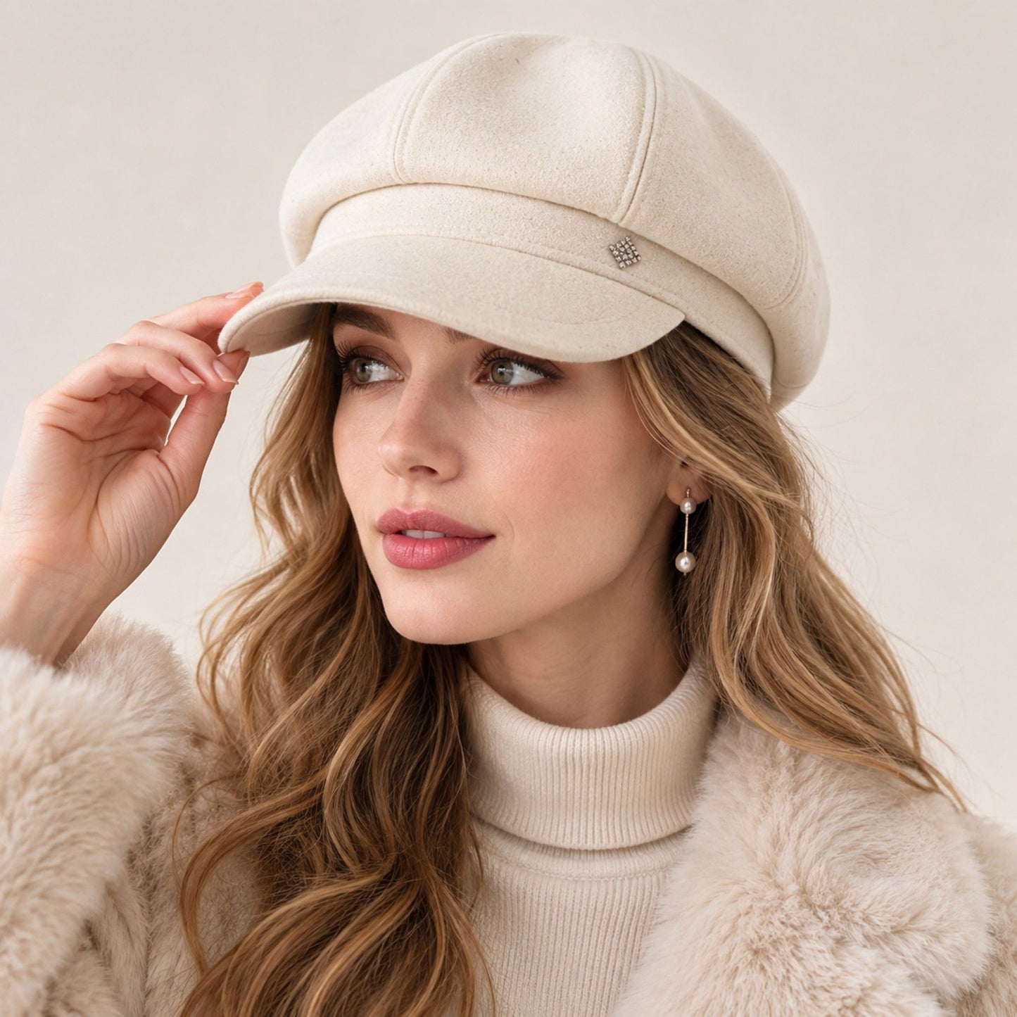 Embellished Newsboy Cap Adjustable Brim Baker Boy Hat