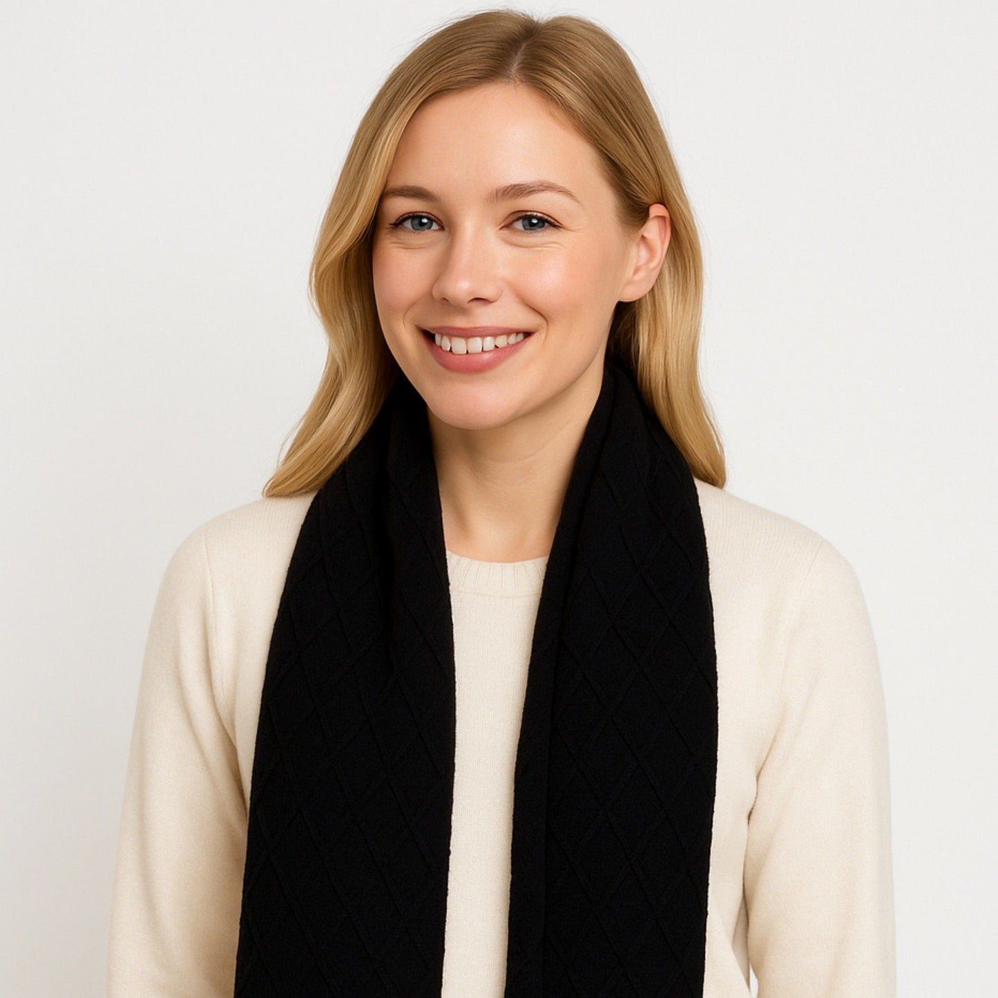 Striped Knit Shoulder Sweater Accessory with Soft Lightweight Fabric 33.5x9.8 inches