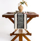 Textured Woven Table Runner with Fringe Edges and Bohemian Stripe Pattern 47x11.8 in
