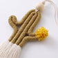 Cactus Macrame Keychain with Tassel Bag Charm