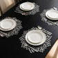 4 Piece Set Round Floral Cutout PVC Placemats Heat Resistant Decorative Table Mats
