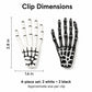Halloween Skeleton Hand Hair Clips Black and White 4pc