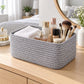 3 Piece Rectangular Woven Cotton Cord Desktop Storage Basket Set