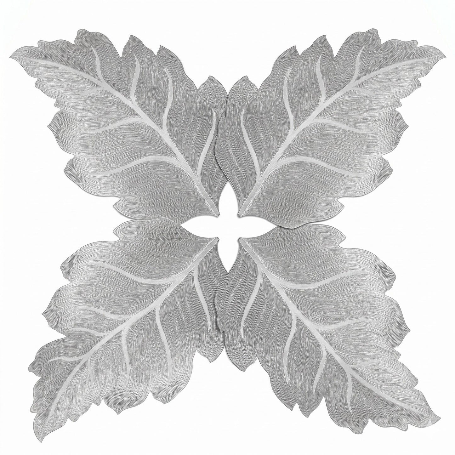 4 Pack Leaf Shaped PVC Placemats Washable Heat Resistant Table Mats