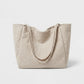 Corduroy Tote Bag Large Capacity Slouchy Shoulder Bag for Work School