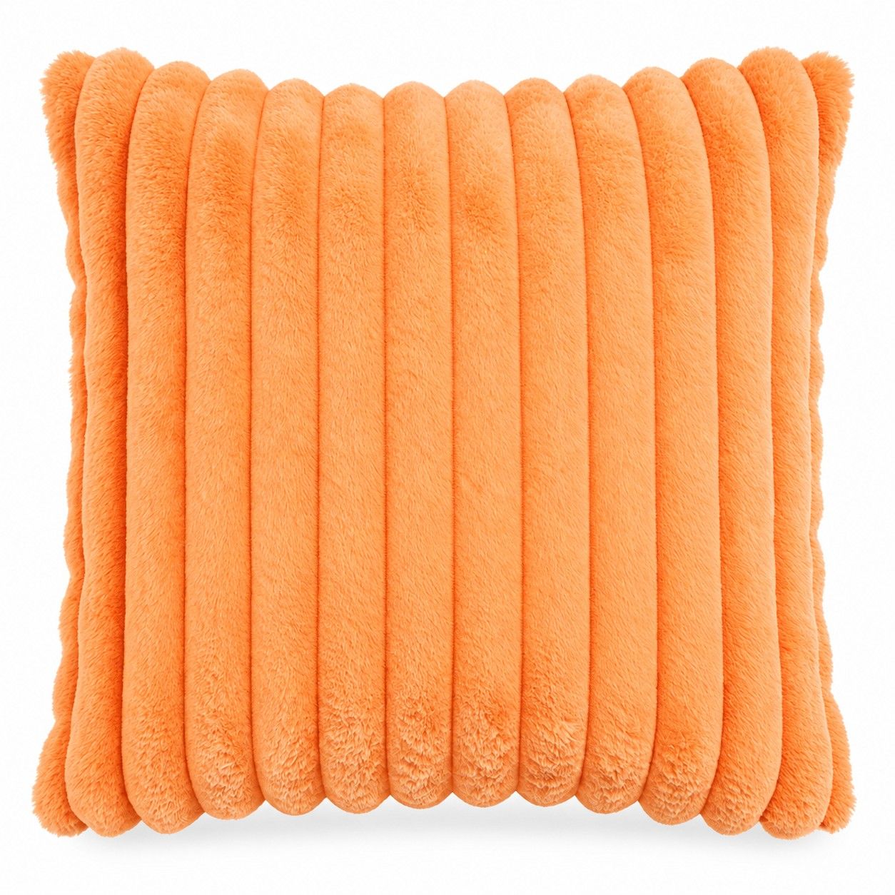 Double Sided Plush Corduroy Throw Pillow Cover 18 x 18 Inch Wide Stripe Texture