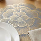 4 Pack Floral Round PVC Placemats Gold Trim Washable Heat Resistant Table Mats