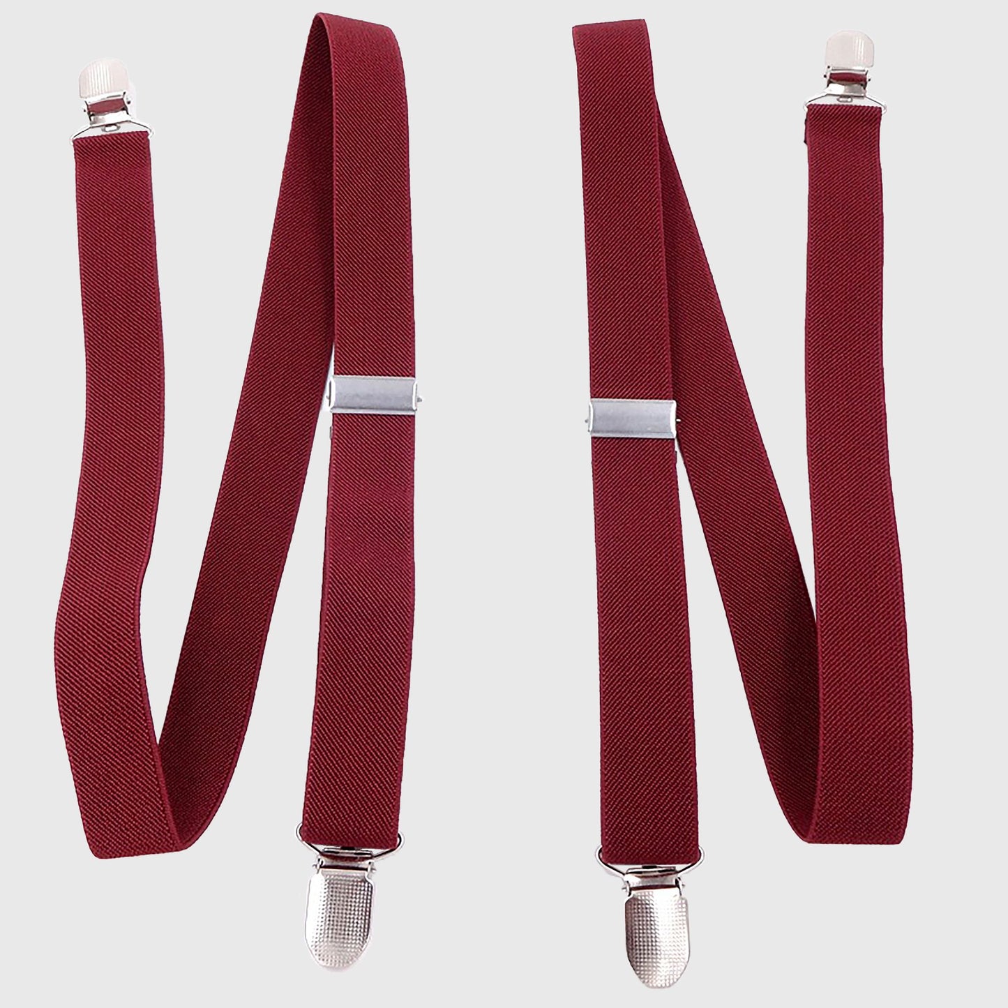 Men's Elastic Suspenders 47 inches - Adjustable 4-Clips Formal & Casual Suspenders for Trousers