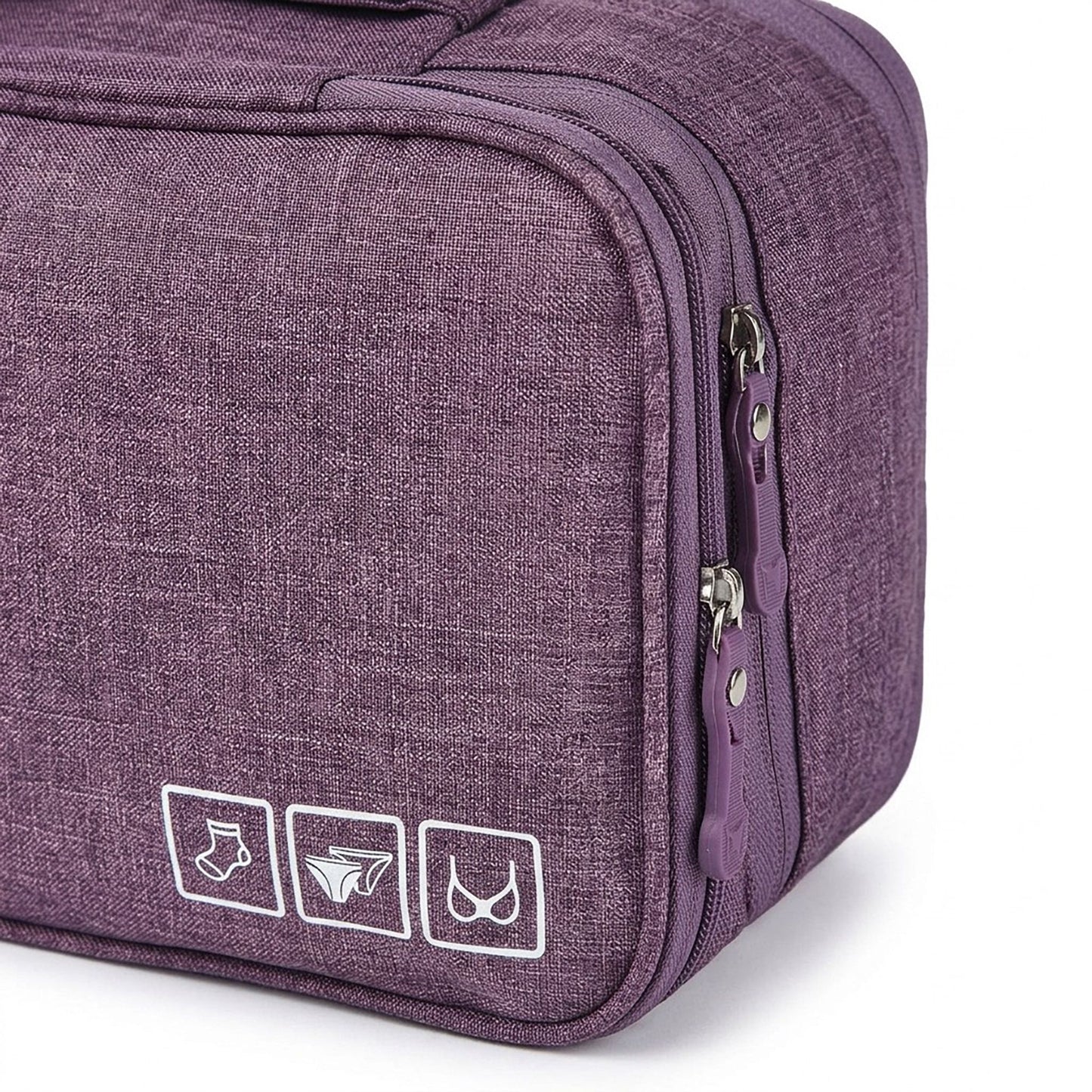 Travel Underwear Organizer Bag with Zipper and Carry Handle