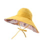 Wide Brim Sun Hat with Ponytail Hole Neck Tie Closure and Patterned Lining for UV Protection and Outdoor Style