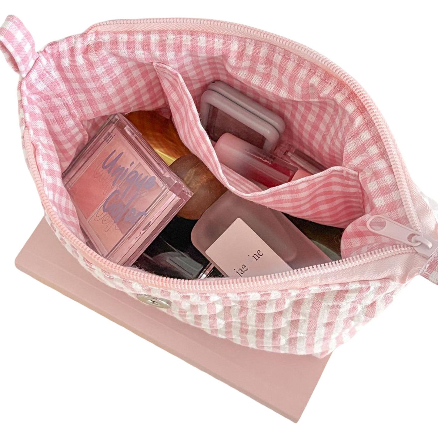 Cotton Crossbody Bag with Zipper Closure and Interior Pocket