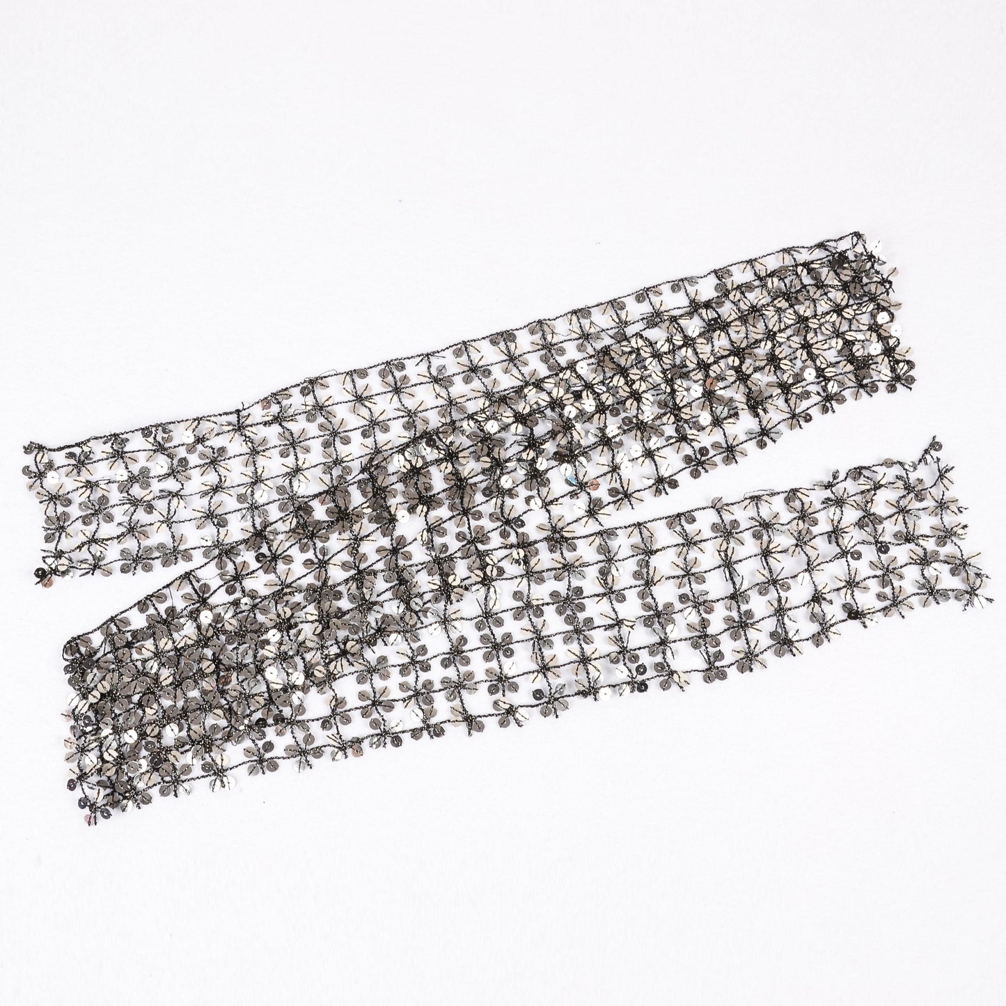 Sequin Floral Skinny Scarf Mesh Neck Wrap