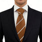 Men's Polyester Filament Tie with White Diagonal Stripes - Formal/Casual Necktie for Business, Weddings & Daily Wear